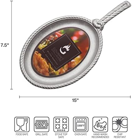 Wilton Armetale Gourmet Grillware Shizzle and Secring Slepater עם ידית, 15.25 אינץ '