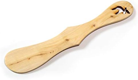 סכין חמאה-בעבודת יד מעץ ערער לא מטופל נורדי-ידית צורת איילים ייחודית