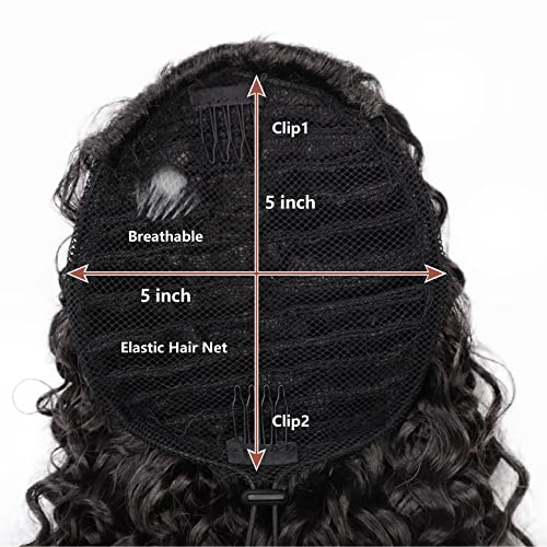יותר שיער מתולתל שרוך קוקו 16 סנטימטרים קינקי מתולתל שיער פוני זנב הארכת, סינטטי קוקו פאה עבור שחור נשים
