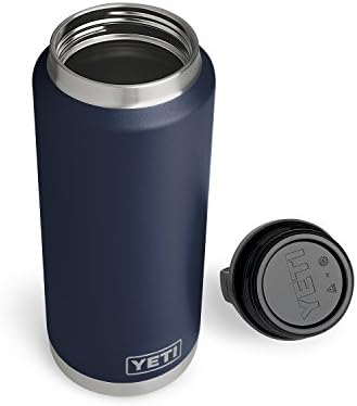 Yeti Rambler 36 oz בקבוק נירוסטה מבודד ואקום עם כובע משולש, חיל הים