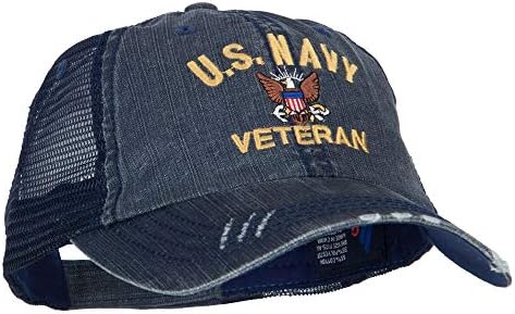 E4Hats.com ארהב חיל הים הוותיק הוותיק רקום כובע רשת כותנה נמוך