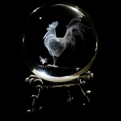 vskikris 3d Crystal Ball עם פסמון ראש זאב כדורי זכוכית עם Stand 3d Crystal Sphere מתנות במשקל נייר
