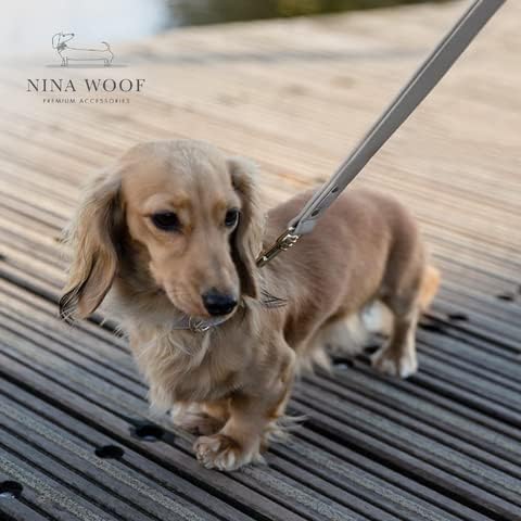 נינה וופ לונדון עור טבעוני כלב רצועה רופפת רופפת כלבים יוקרה - רצועת כלבים כלבים גדולים, רצועות