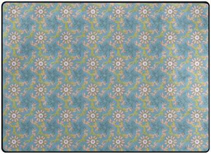 ColourLife מחצלות שטיחים קלות שטיחים שטיחים רכים שטיחים שטיח שטיח בית לקישוט בית לילדים סלון 63 x 48 אינץ 'פרחי