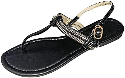 נעלי בית שטוחות עם ריינסטון לנשים עם קליפ בוהן קז'ואסייד אוקיינוס ​​חג נשות סנדל חיצוניות שקופית רומאית
