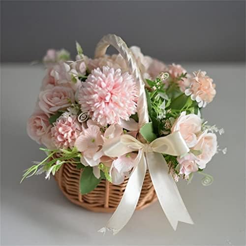 נצרים ארוג פרח סל, עם ידית חתונה פרח ילדה סלי, עבור בית גן קישוט