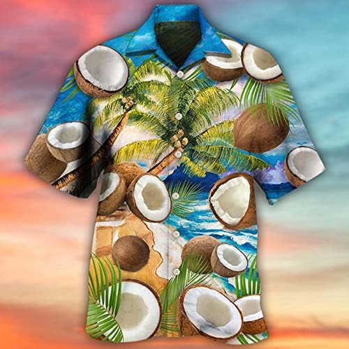 חולצות חוף הוואי גברים 2023 חולצה מודפסת בתלת מימד טרופית עם שרוולים קצרים עם שרוולים קצרים כפתור מכפתור מזדמן