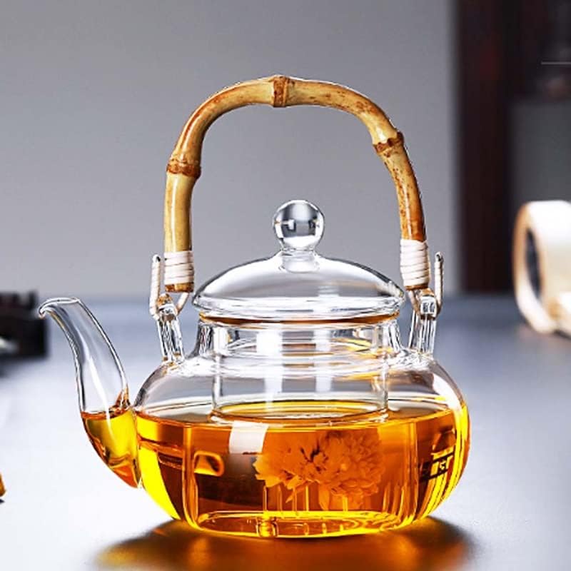 Uxzdx תה שקוף תה פרח תה כוס סיר סיר מיץ משקה חם כלי תה ביתי מבשלת תה.