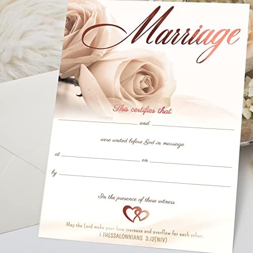 12 יחידות עלה נייר כסף תעודות נישואין ריק התנך הנוצרי תעודת נישואין נייר לטקס חתונה 8.3 על 11 סנטימטרים