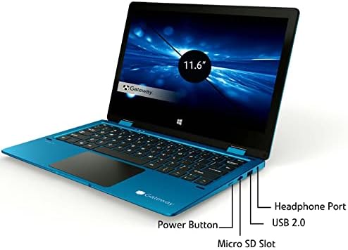 מסך מגע השער החדש ביותר 11.6 מחשב נייד להמרה 2 ב-1 בכחול אינטל נ4020 4 ג 'יגה-בייט ראם 64 ג' יגה-בייט מיני-מצלמת