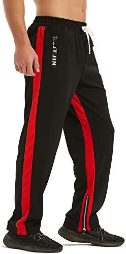 ג ' ין גברים של מסלול מכנסיים למתוח מכנסי טרנינג פעיל ספורט מכנסיים עם רוכסן כיסים