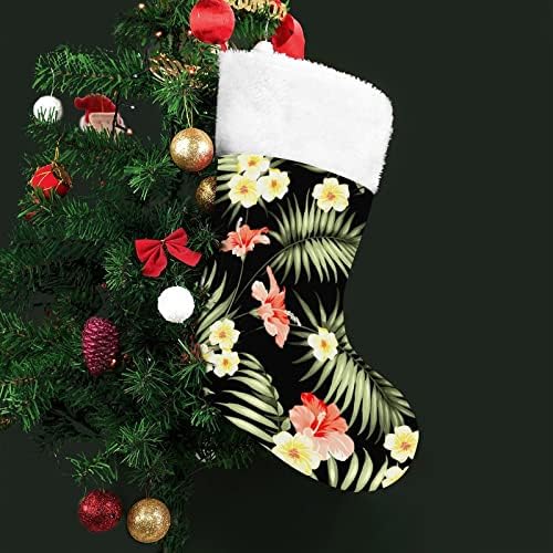 פרח הוואי היביסקוס גרבי חג המולד גרביים להדפיס קישוטי אח עץ חג המולד