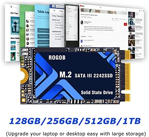 Rogob 512GB M.2 SATA SSD 2242 NGFF B&M מפתח כונן מצב מוצק פנימי 6GB/S עבור מחשב נייד שולחני
