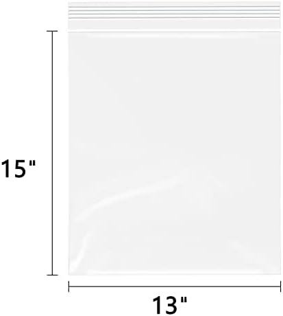 13 x 15 שקיות זיפלוק גדולות - 2 מיליליטר ברורים מפלסטיק אחסון שופע שקיות זיפלוק לבגדים, חולצות טריקו, מכנסיים