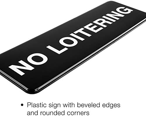 מוצרים גלובליים של אקסלפו ללא סימן מתנודד: קל להעביר שלט פלסטיק אינפורמטיבי עם סמלים 9 x3, חבילה של 3