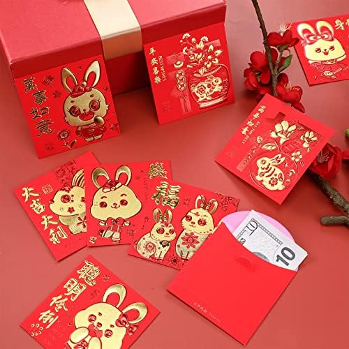 240 יח 'מעטפות אדומות סיניות הונג באו לילדים סטודנט 2023 שנה חדשה סינית של הארנב הונג באו מנות אדומות