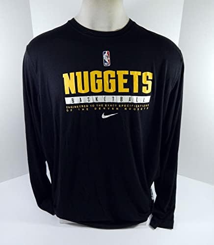 2020-21 משחק דנבר נאגטס השתמש בחולצת אימונים שחורה של Longsleeve 3xl DP45903 - משחק NBA בשימוש