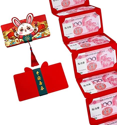 5 יחידות סיני חדש שנה אדום מעטפות, מתקפל אדום כיס מעטפות הונג באו מתנת כסף מעטפות עבור 2023 ארנב שנה מזל כסף
