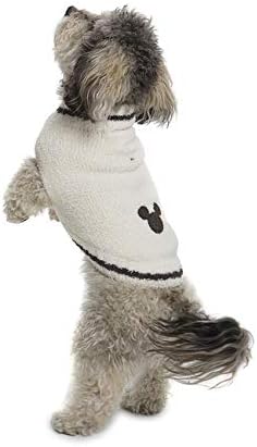 חלומות יחפים סוודר חיות מחמד קלאסי קלאסי מיקי מאוס, קרם בגדי כלבים/פחמן