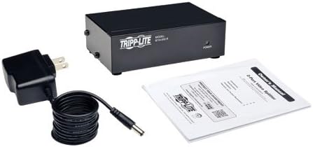 Tripp Lite 2-Port מפצל VGA עם וידאו ברזולוציה גבוהה של מגבר האות, 350MHz, 2048x1536