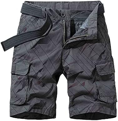 מכנסי מטען מטען של Ozmmyan מכנסיים קצרים באמצע מותניים רגועים בכושר פסים מכנסיים קצרים נסיעה קיץ