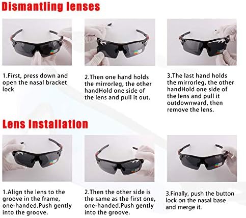 טונואסול ספורט משקפי שמש, מקוטב רכיבה על אופניים משקפיים לגברים נשים, עם 5 עדשות להחלפה עבור