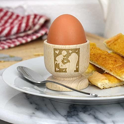 אזידה 'אמא אוהבת וילד' כוס ביצה מעץ