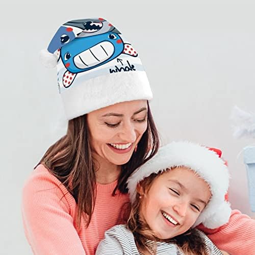קריקטורה לווייתן כריש דולפין פסים חג המולד כובעי בתפזורת מבוגרים כובעי חג המולד כובע לחגים חג המולד ספקי