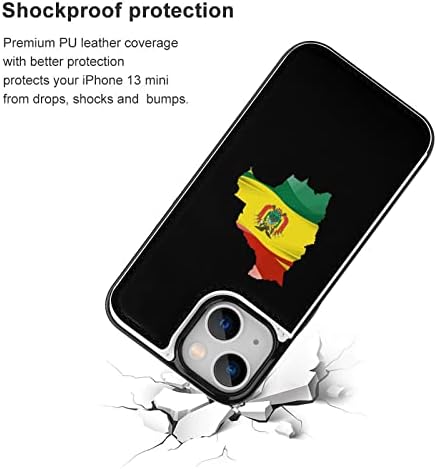 מפה של מארז טלפון של בוליביה מארז הפוך עם מחזיק כרטיסים חסרי כיסוי מגן אטום הלם המיועד לאייפון 13 מיני