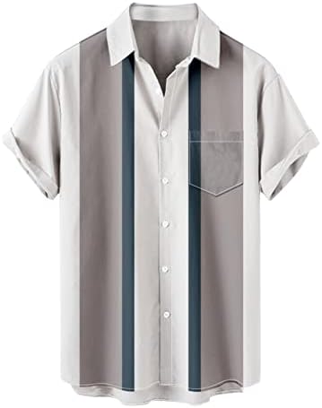 חולצת באולינג לגברים משנות החמישים חולצת מחנה וינטג