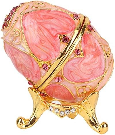Lizealucky Vintage Faberge Style תיבת תכשיט ביצה, קופסת תכשיטים אמייל מלאכותי בסגנון אירופאי, מהדורה