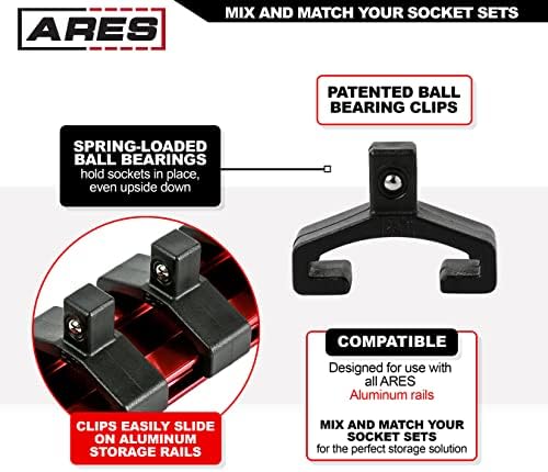 ARES 70081-10 חלקים כונן 1/4 אינץ 'קפיץ שחור מעיין קפיצים נושאים קליפים-קליפים נוספים לשימוש עם מסילות