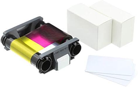 FARGO 45200 סרט צבע - YMCKO - 500 הדפסים עם BODNO PREMIUM CR80 30 MIL כרטיסי PVC באיכות גרפית - כמות 500