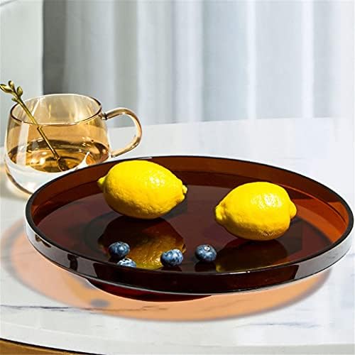KFJBX משק בית נורדי מגש אקרילי מגש תה עגול עם כוסות פירות אביזרי אחסון לשירותים בשירותים