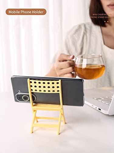 Lifexquisiter משודרג בצורת כיסא עמדת טלפון עבור חבילה של שולחן עבודה 2, מחזיק סמארטפון כיסא מתקפל יצירתי,
