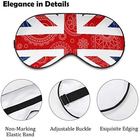 דגל פייזלי הבריטי מסכת שינה עמידה מכסה עיוות עיניים מכסה עין רכה עם רצועה מתכווננת לגברים נשים