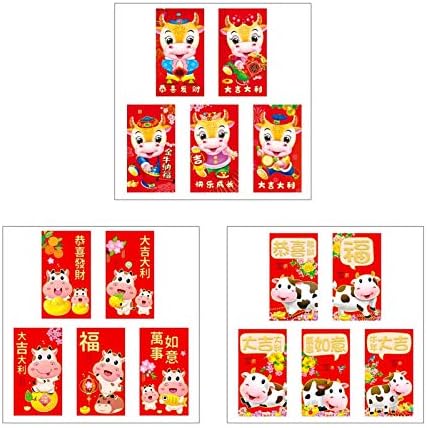 חנות 5/6 יחידות 2021 שור מזל סיני אדום מעטפות מזל כיסים אדום מנות עבור סיני חדש שנה אביב יום