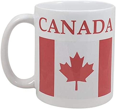 קנדה צרור / קנדה 7 עוז בקבוק מתנת סט עם עלה אדר חקוק + קנדה דגל-11 עוז קרמיקה קפה ספל