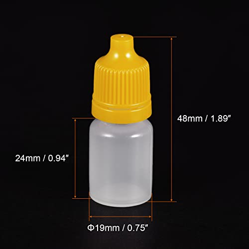 בקבוקי טפטפת ריק פלסטיק השמטת בקבוק נייד סחיט מכולות 5 מ ל עם צהוב כובע לתיקון, ניקוי, מלאכת יד, נוזלים,