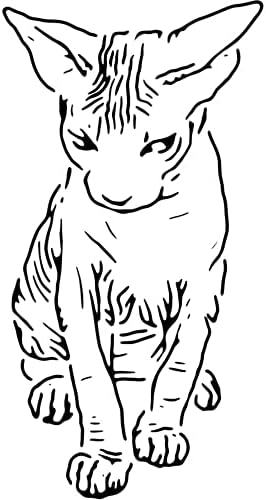 אזידה א5' חתול ספינקס ממורמר ' סטנסיל/תבנית קיר