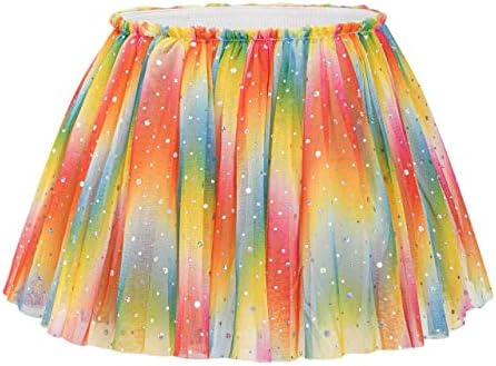 חצאית ריקוד צבעונית לקשת לילד אלסטית בגודל אחד. חצאית לבנות תלבושת לריקוד טוטו