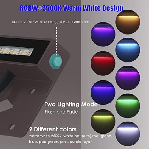 4W RGBCW LED תאורת נוף קשיח, 7 אינץ 'AC/DC 12 וולט מתח נמוך נמוך נורות קיר, IP65 Waterptoof תאורת נוף חיצונית,