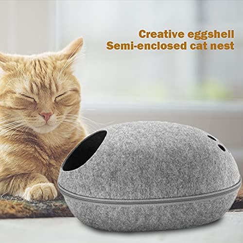 לא הרגיש חתולי מיטה לנשימה מקורה להסרה חצי סגור מלונה קן נשלף ביצת מעטפת בצורת רחיץ הרגיש חתול מיטות