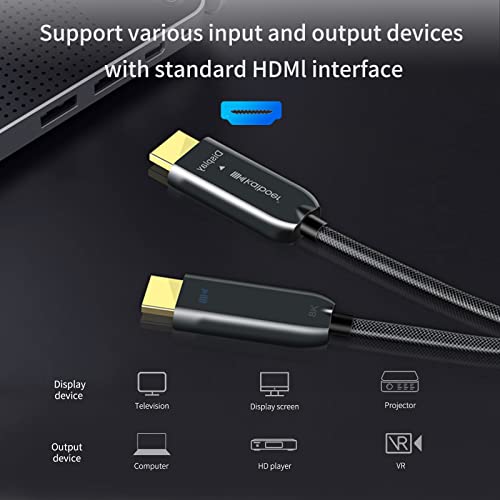 Kaiboer HDMI סיבים אופטיים כבל אופטיקה 30 רגל אולטרה מהירות גבוהה 8K HDMI 2.1 כבלים 48GPBS 4K@120Hz