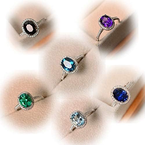 קלאסה ומדהים סגול ירוק כחול טופז חתונה טבעת 925 כסף תכשיטי מתנה