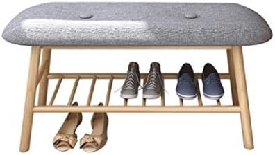 SDFGH עץ מלא פשוט מודרני דלת מודרני ללבוש נעלי ספסל בד ספה שרפרף ביתי ארון נעליים שרפרף רגל