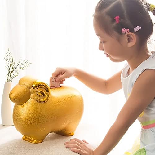 בנק כספי מתנה לילדים, Cartoon Cartoon Animal Ceramic Ceramic Bank, כסף גדול של Piggy Bank Gold 1128C