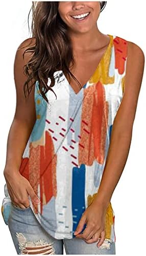 גופיות מזדמנים של נשים נ 'צוואר רופפות כושר שרוולים צמרות קיץ חומריות חולצות הדפס פרחוניות חולצות לחוף