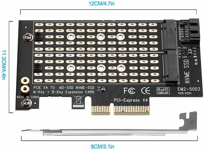 Acxico 1PCS M.2 NGFF לשולחן העבודה PCIE X4 X8 X16 NVME SATA DUAL SSD PCI מתאם אקספרס