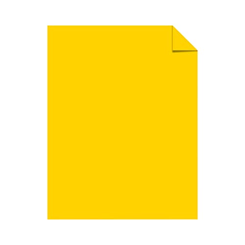 נינה אסטרוברייט נייר צבעוני בהיר, 8 1/2 אינץ'. 11 אינץ'., 24 ליברות, מוסמך, צהוב שמש, קודח